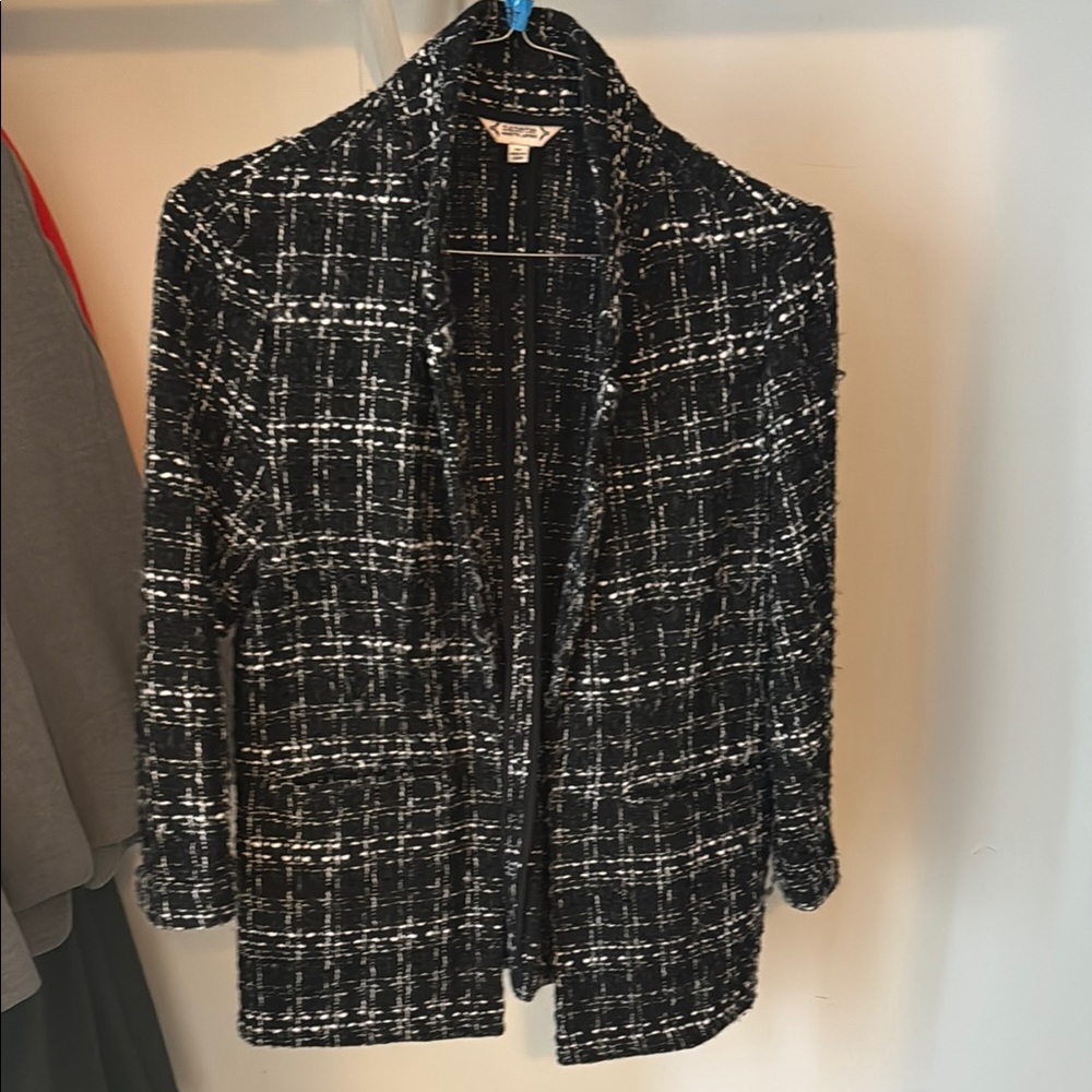 Women's Black and White Tweed Jacket